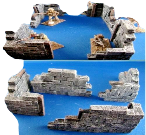 1:32 WW2 Ruined Buildings (4 Pack) – Wargaming Terrain Set