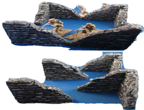 1:32 WWI & WWII Ruined Corner Building Set (4 Pack) – Wargaming